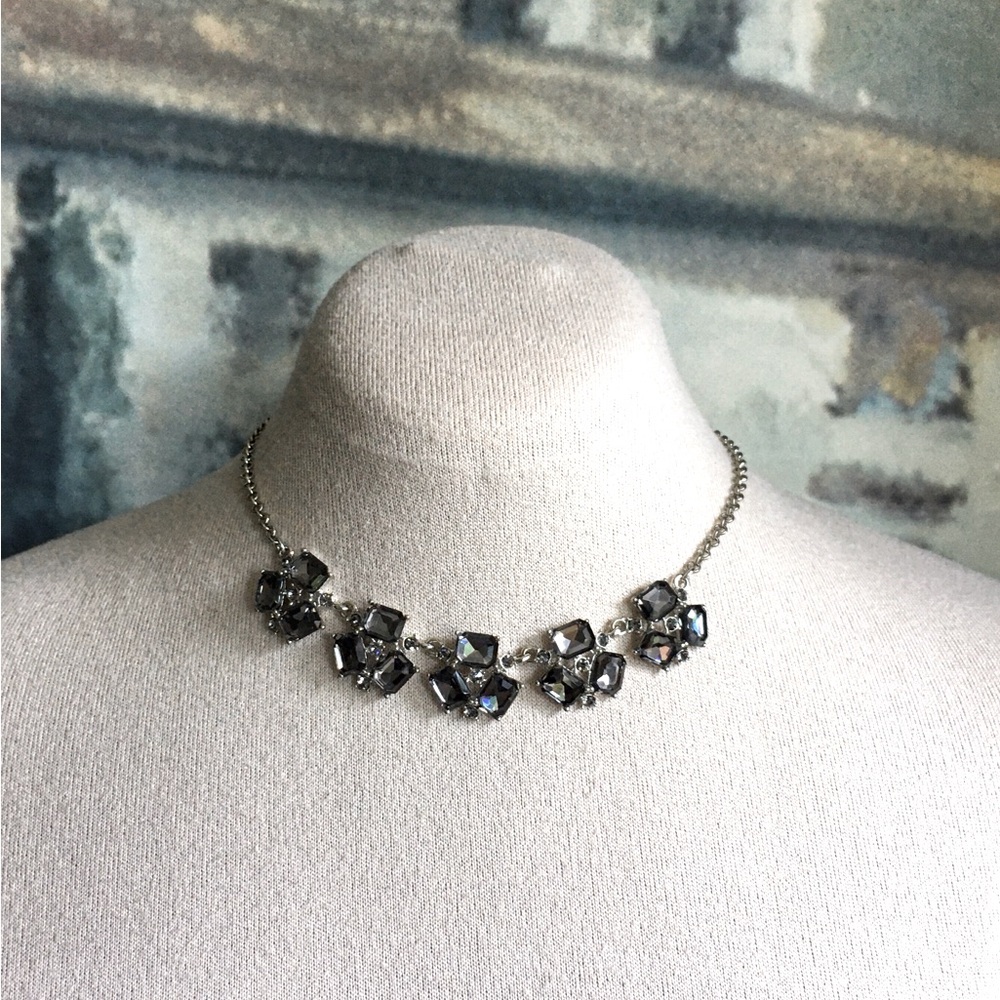 Smokey Rhinestone Collar Necklace